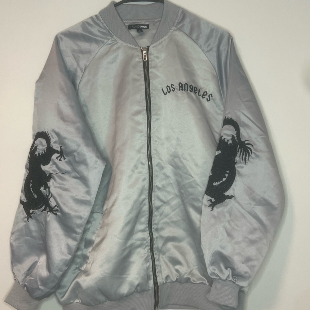Fashion Nova Silver Bomber Jacket